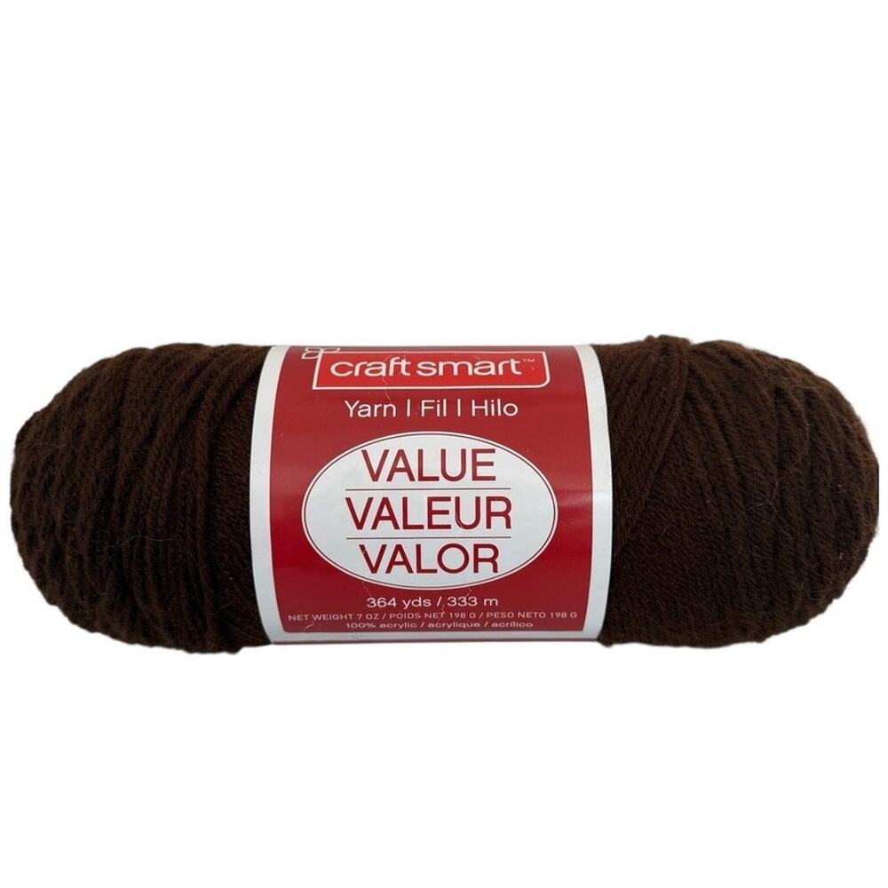 Craft Smart Value Yarn Brown Color #12 7 oz 364 Yards Acrylic
